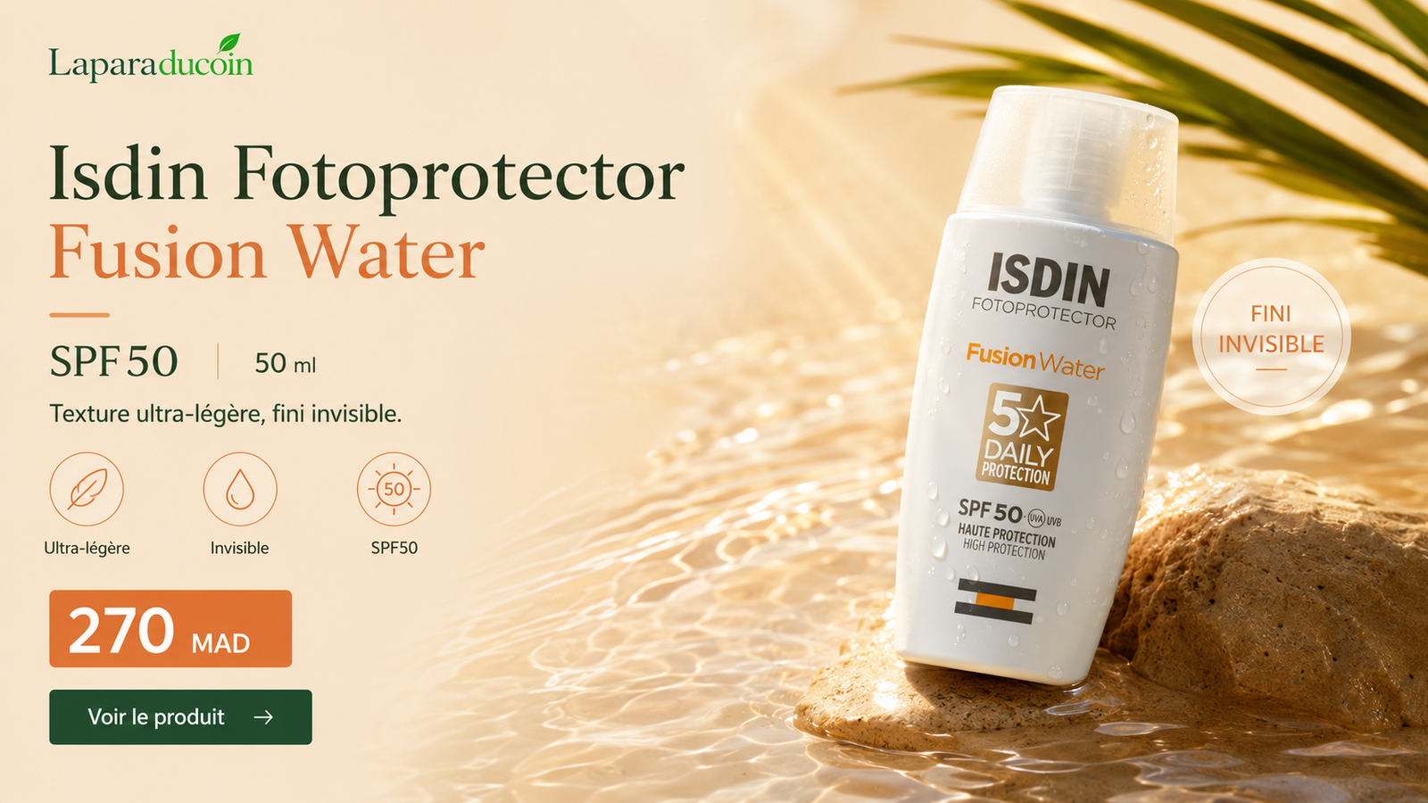ISDIN Fotoprotector Fusion Water SPF50 50 ml — 270 MAD