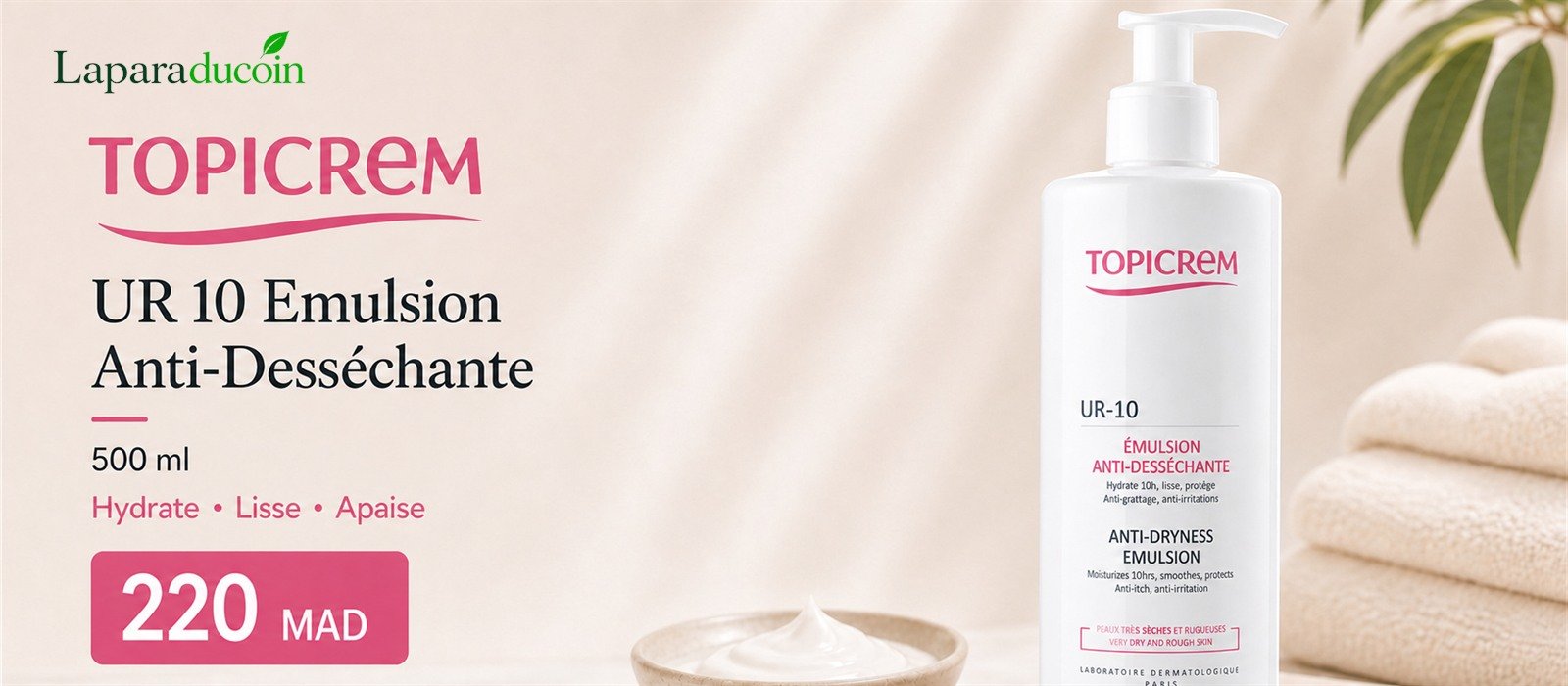 Topicrem UR-10 Emulsion Anti-Desséchante 500 ml — 220 MAD