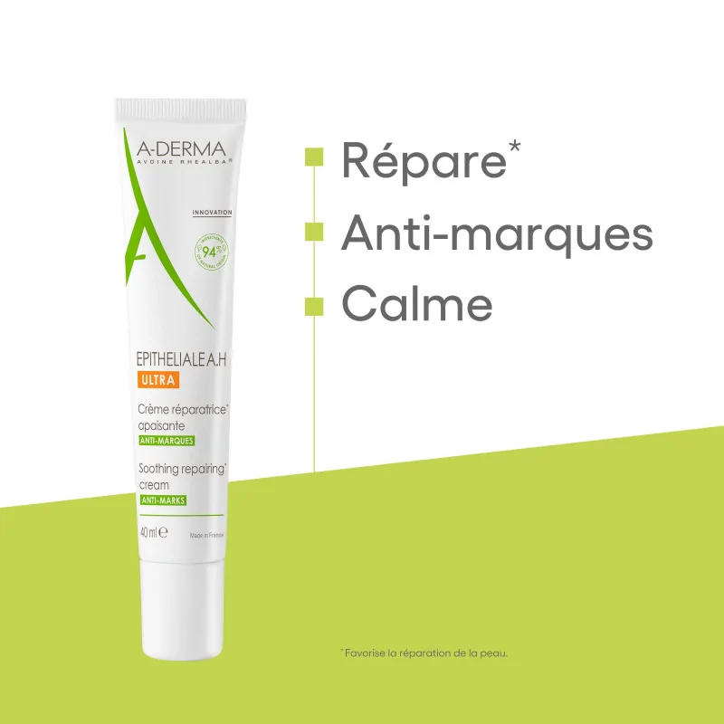 A-Derma Epitheliale A.H Ultra Crème réparatrice apaisante anti-marques 40 ML – Image 3