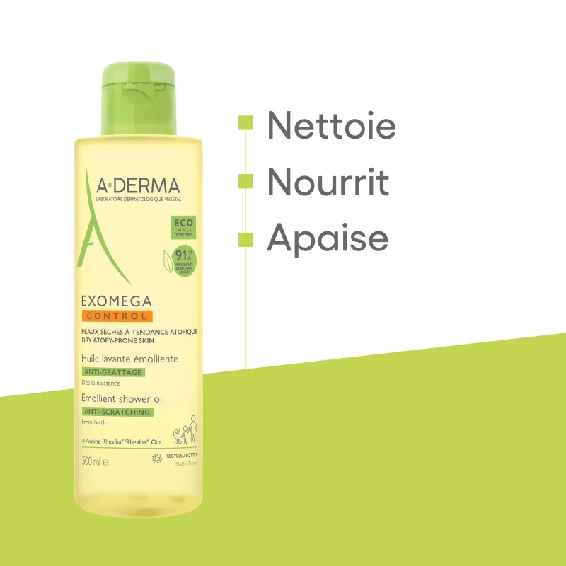 A-derma Exomega Huile lavante émolliente anti-grattage 500 ml – Image 4