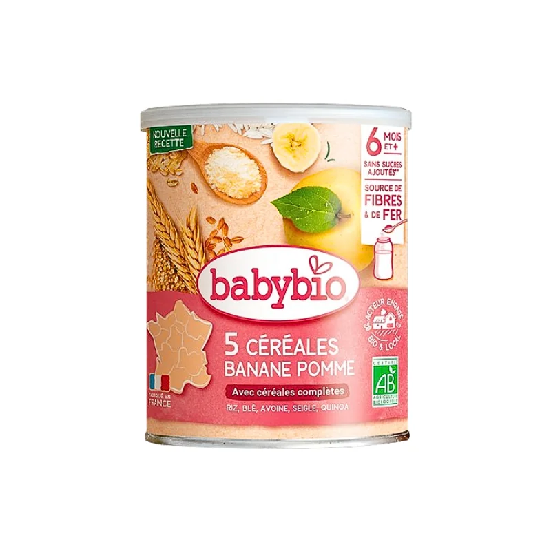 Babybio 5 Cereales Banane Pomme 220g