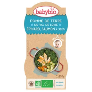 Babybio BOL Pomme de Terre du Val de Loire Épinard Saumon à l’Aneth 2X220G