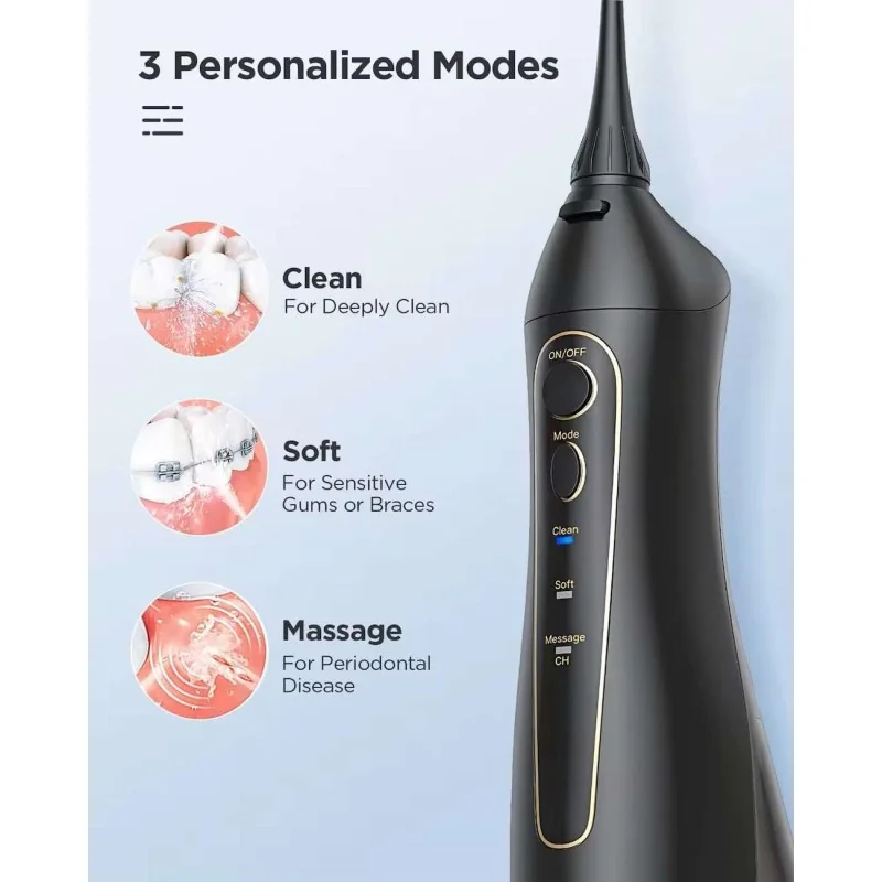 Bitvae Jet dentaire à eau F5020E étanche IPX7 rechargeable noir – Image 5