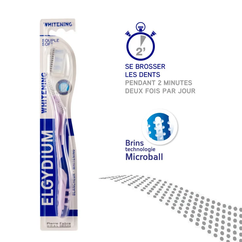 ELGYDIUM BROSSE À DENTS BLANCHEUR SYSTÈME MICROBILLES Souple – Image 2