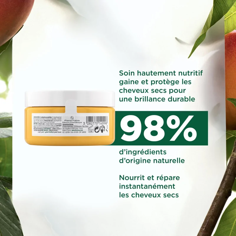 Klorane - Masque nutrition à la Mangue - Cheveux secs 150 ml – Image 4