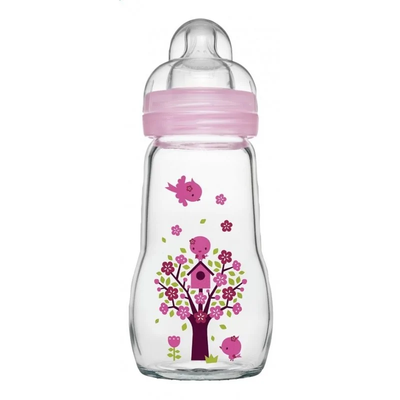 MAM BIBERON EN VERRE ROSE FEEL GOOD 260 ML