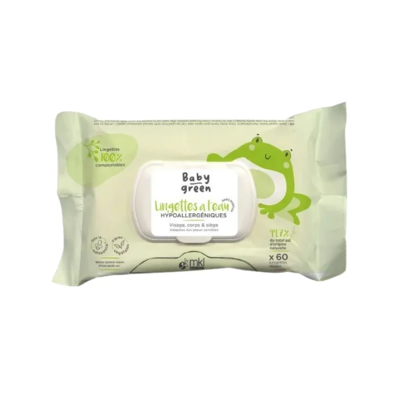 MKL Baby Green Lingettes a L’eau Bio 60pcs