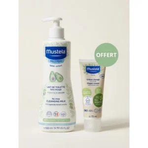 MUSTELA LAIT DE TOILETTE 500 ml sans rinçage ACHETE + MUSTELA CRÈME CHANGE BIO 75 ML OFFERT