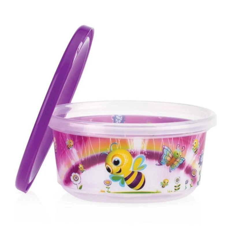 NUBY Lot de 4 bols PIC-NIQUE grand modèle 300ml avec couvercle +3 mois - ID94043 – Image 2