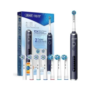 Seago Brosse à dents électrique avec 8 brossettes