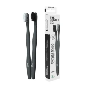 THE HUMBLE BROSSES À DENTS ÉCOLOGIQUE À BASE DE PLANTES PACK DE 2 / COULEUR BLANCHE / NOIRE