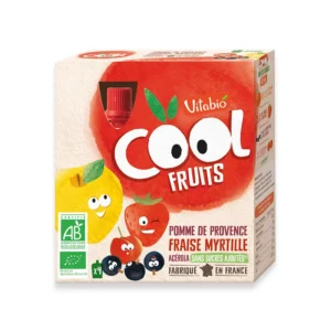 VITABIO POMME FRAISE MYRTILLE ACEROLA 4 X 90 G